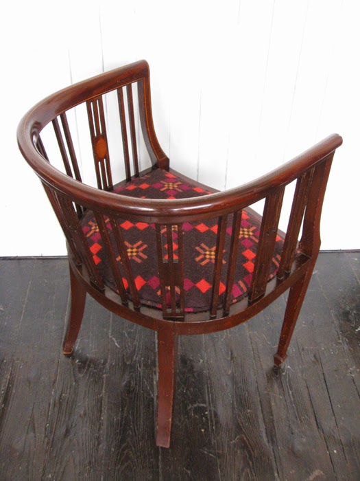 Mick Sheridan Upholstery Edwardian Inlaid Armchair in Welsh wool