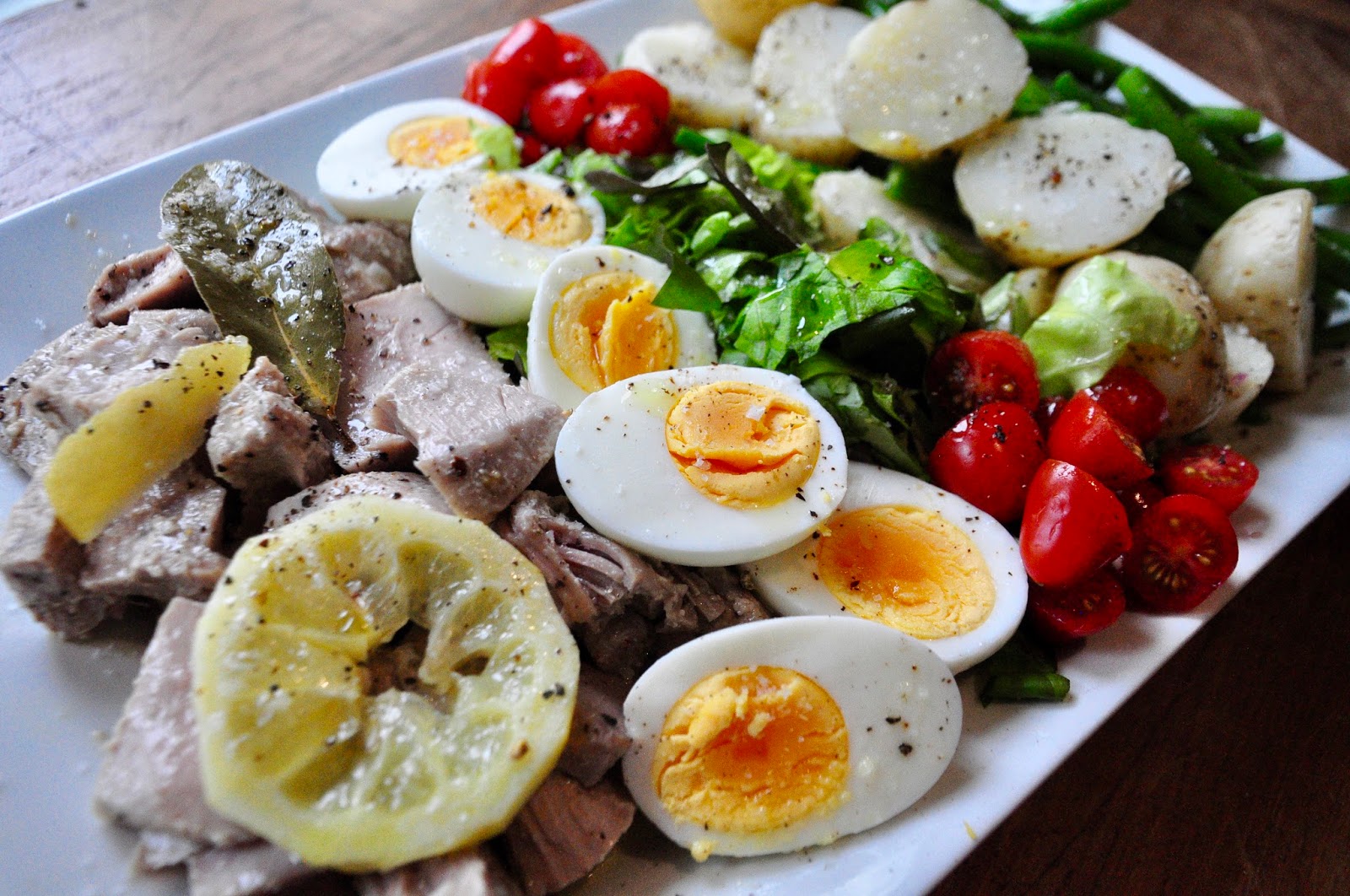 Bite Me Nicoise with Olive OilPoached Tuna