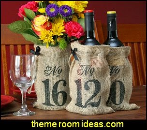 Burlap Table Number Wine Bags Burlap Favor Bags rustic style wedding - Shabby Vintage Couture Wedding - Rustic, Recycled & Re-purposed Wedding - vintage inspired romance wedding - woodlands theme - country wedding - Rustic wedding decor - rustic party decor - whimsical vintage decor Burlap Table Number Wine Bags Burlap Favor Bags