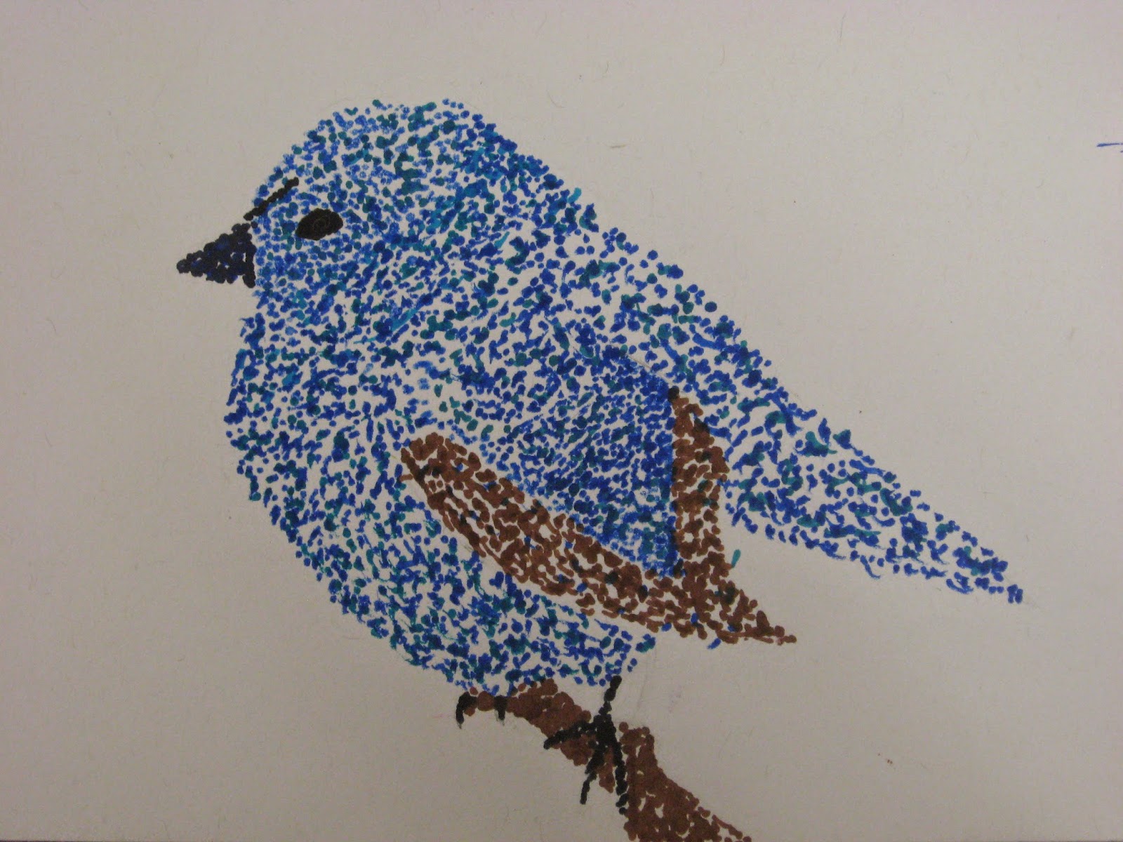 Пуантилизм птичка