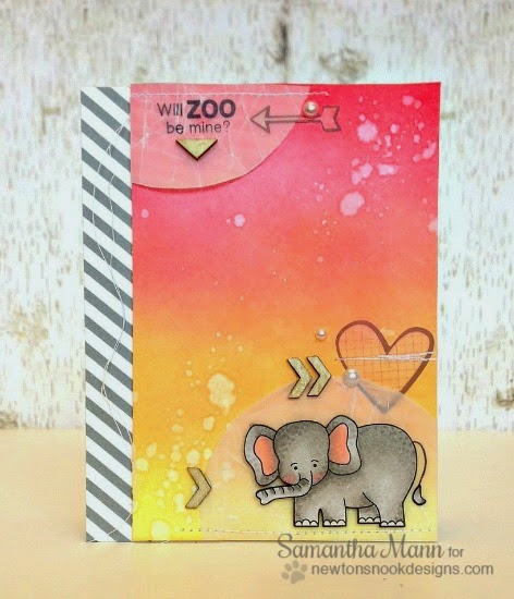 Will zoo be mine elephant Valentine Card by Samantha Mann | Newton's Nook Designs | Wild about Zoo Stamp Set
