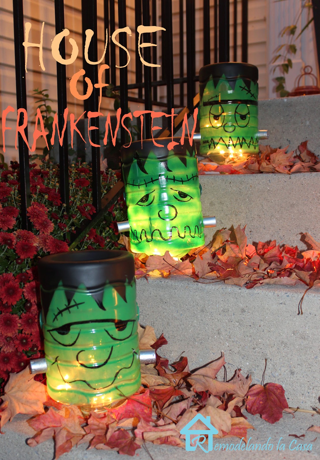 Frankenstein Decorations for Halloween Remodelando la Casa