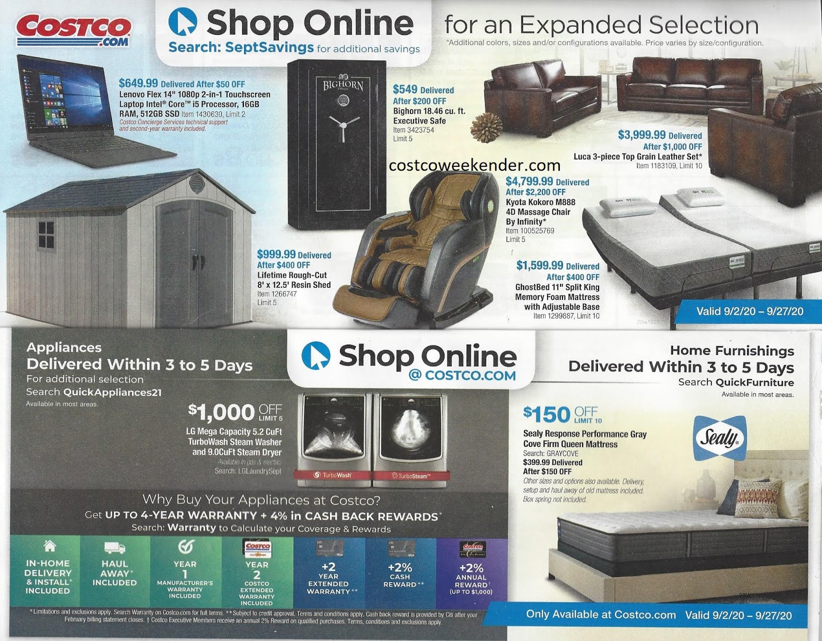 Costco September 2020 Coupon Book Costco Weekender