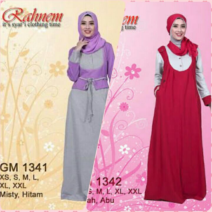 gamis kaos terbaru rahnem gm 1341 1342 gamis kaos terbaru rahnem gm 1341 1342