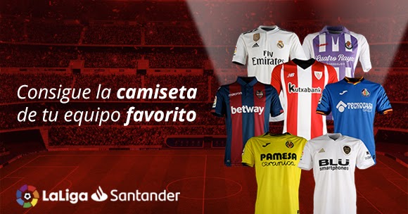 Consigue tu camiseta de fútbol del equipo de LaLiga Santander - vadeGratis - Diviértete y ahorra ...