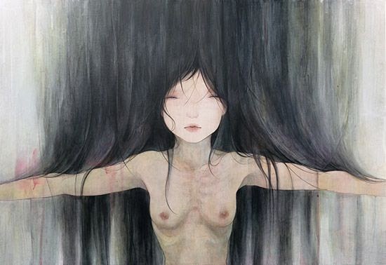 Marie Ochi pinturas desenhos mulheres sensuais delicadas japonesas