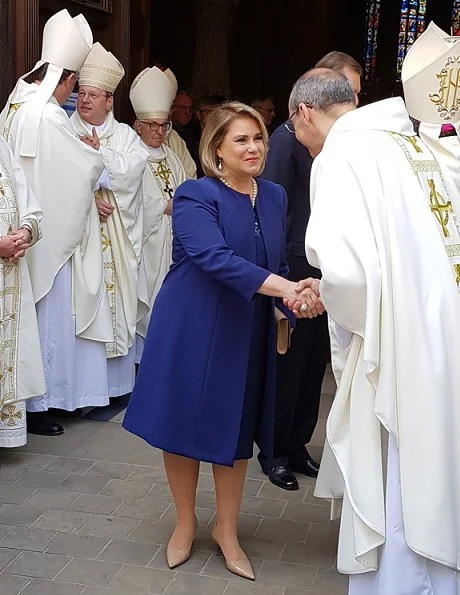 Grand Duke Henri and Grand Duchess Maria Teresa, Prince Guillaume and Princess Stéphanie, Prince Félix and Princess Claire at Pontifical Mass