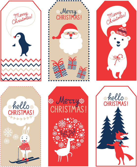 Free printable Christmas tags for gifts