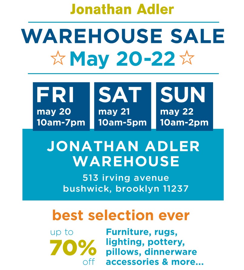 Living Livelier Jonathan Adler Warehouse Sale!!!