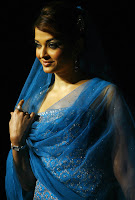 hot, sexy, Aishwarya Rai, blue dress, black saree, cleavage 