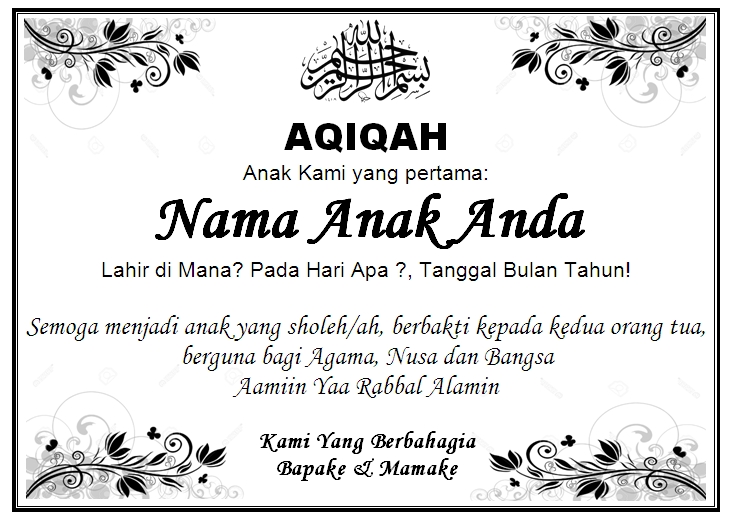 Contoh Surat Aqiqah