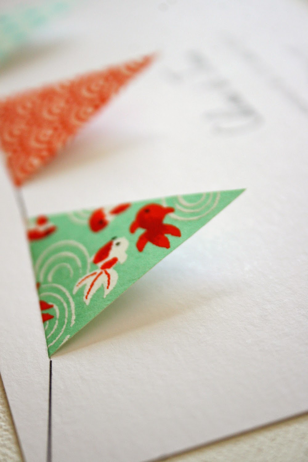 faire-part mariage fanions papier japonais fait main cadeau invité