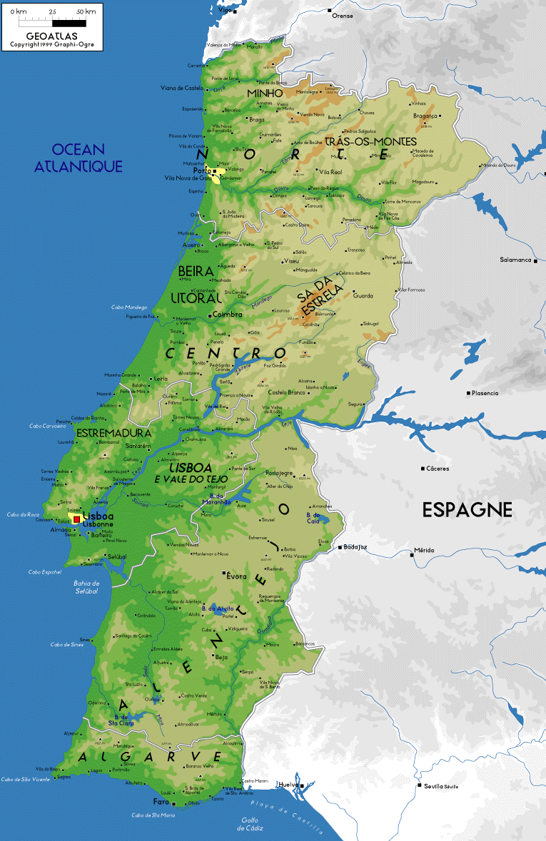 Carte du Portugal Carte Portugal