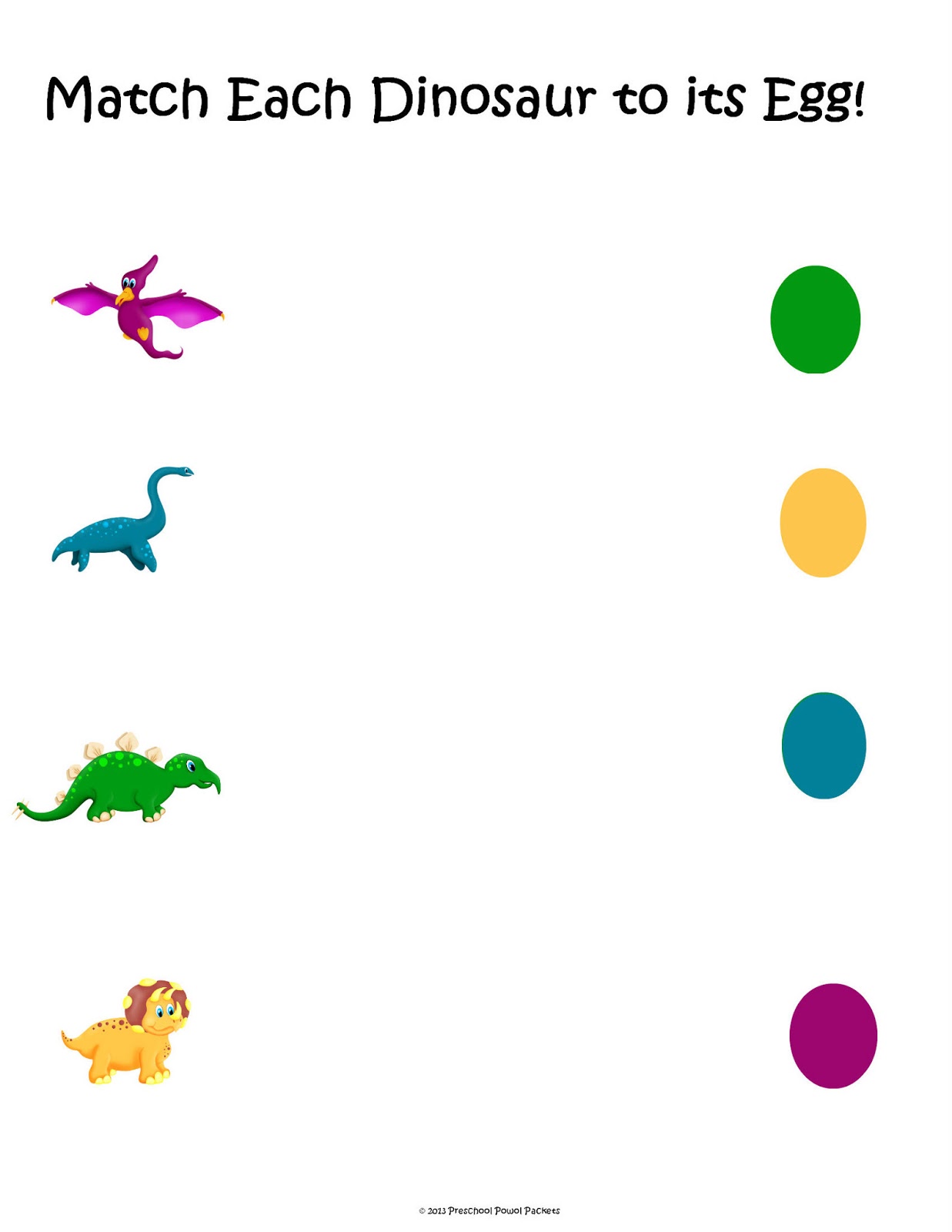 {FREE} Dinosaur Matching Packet!! | Preschool Powol Packets