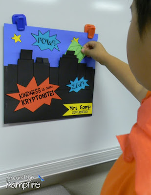 Superhero Kindness Activity~Fill a friend's city with kind words of Kryptonite!