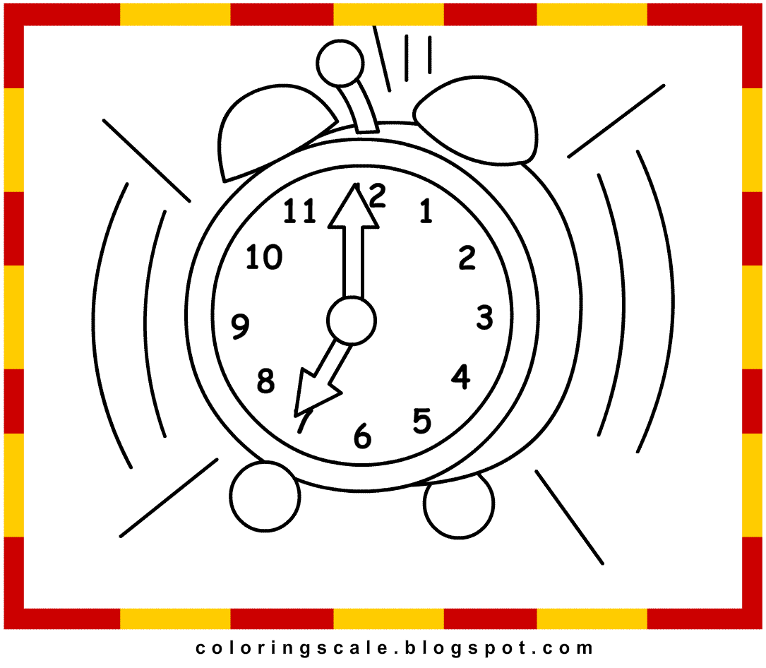 Coloring Pages Printable for kids: Clock Coloring pages for kids