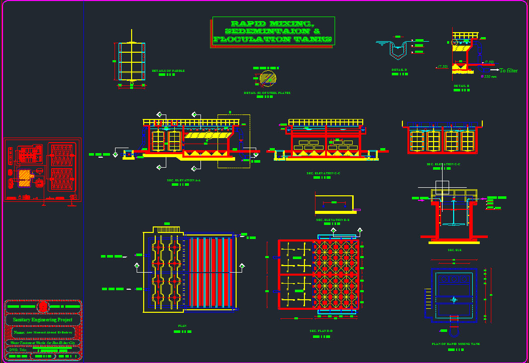 ملفات اتوكاد لمشروع محطه معالجه مياه