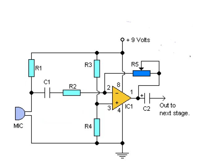 single IC audio Preamplifier circuitpro