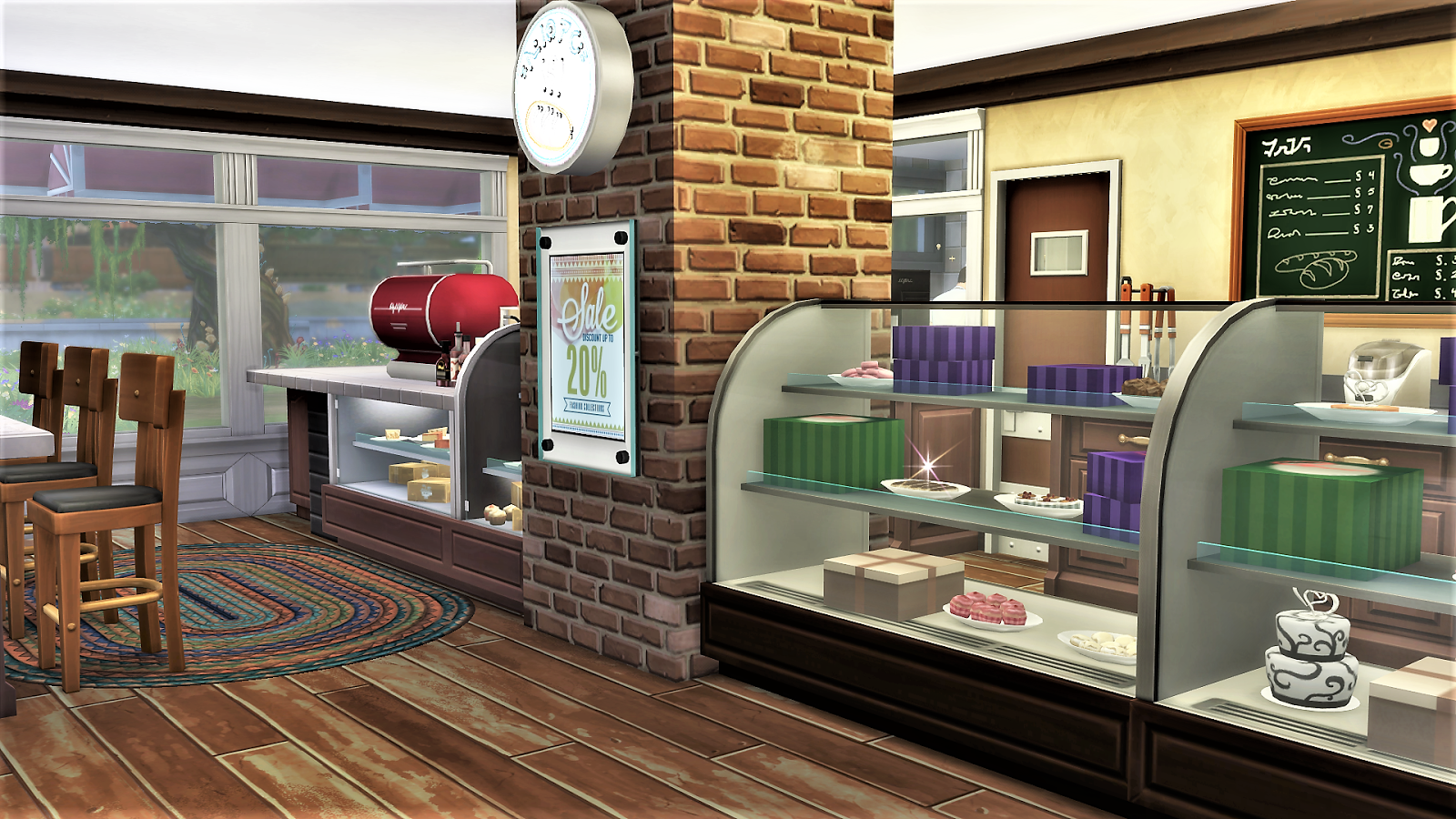 sim house design Sims4 Bakery Croissants 西点屋可颂坊 (NO CC)