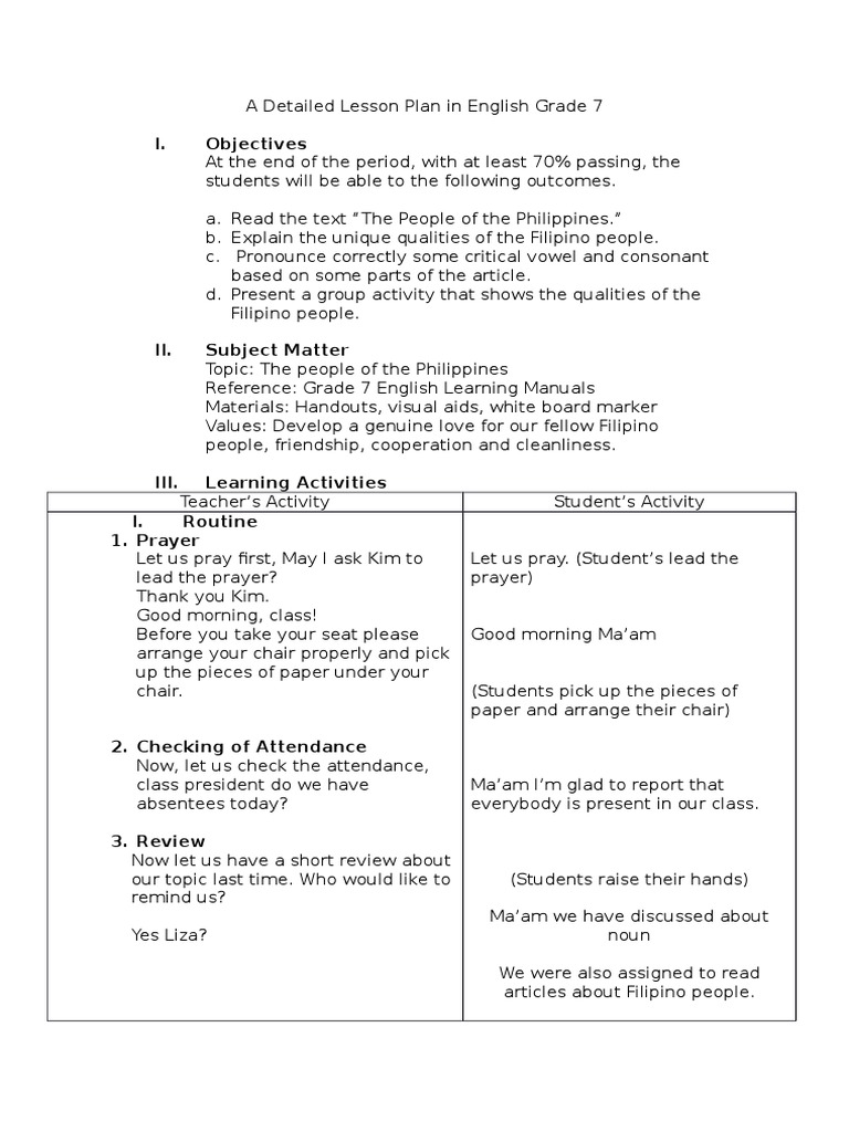 Detailed Lesson Plan Sa Filipino 3 - Bank2home.com