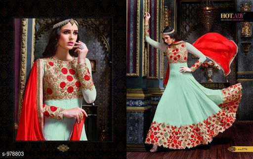 HotLady Voguish Designer Embroidered Women's Salwar Suits & Dress Materials