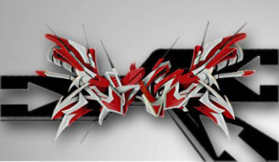3d graffiti arrow grafik tribal