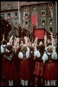 German maidens Hitler rally Color Photos World War II worldwartwo.filminspector.com