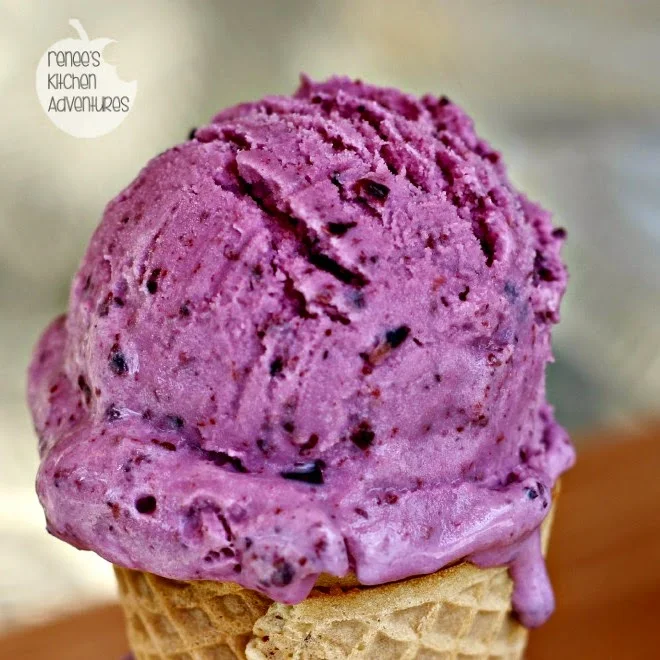 Blueberry Frozen Yogurt:  #IceCreamWeek #frozen 