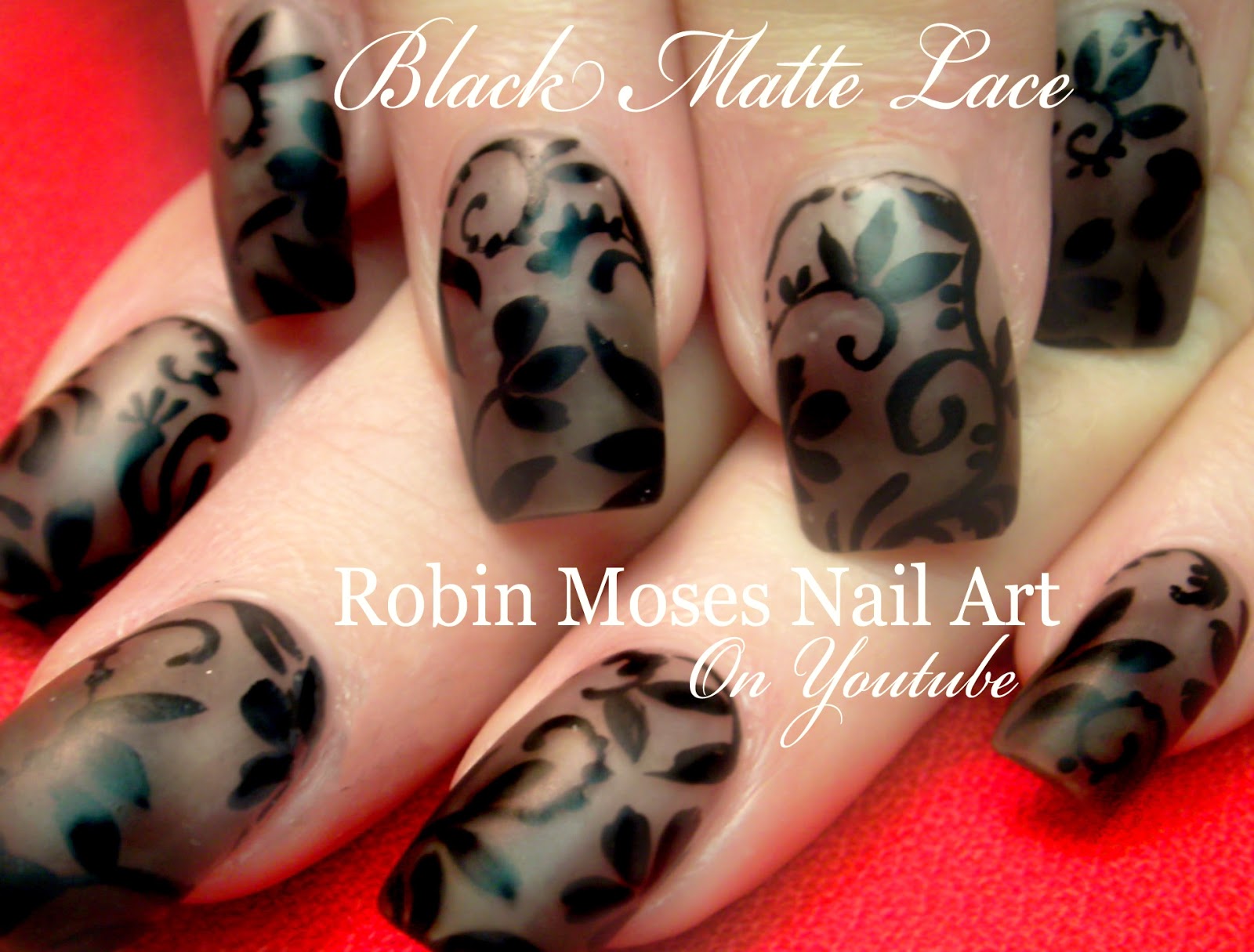 nail art with matte black