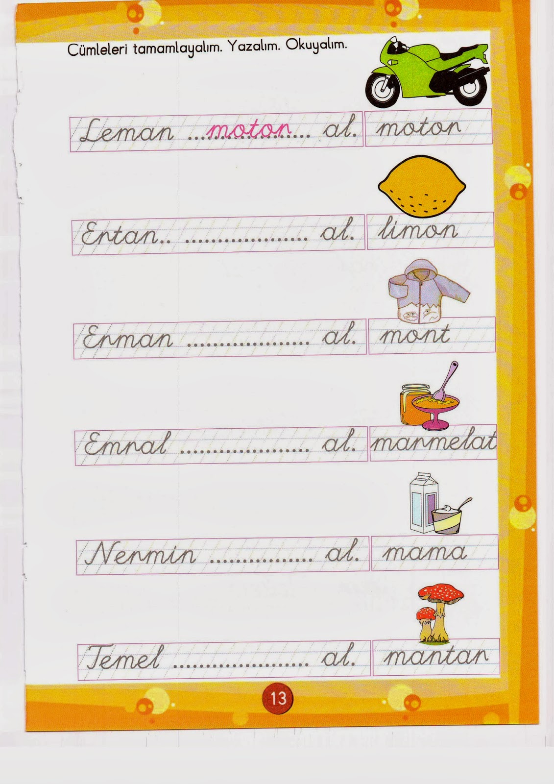 Emin Saltık Boğazkale İlkokulu : M sesi çalışma sayfaları.