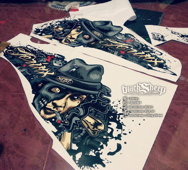 scoopy jerinx cutting sticker 3d (white edition)