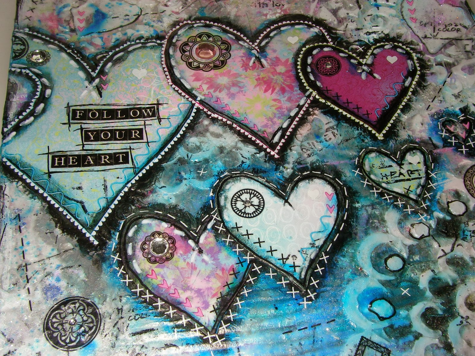 having a {me} day follow your heart mixed media collage 1