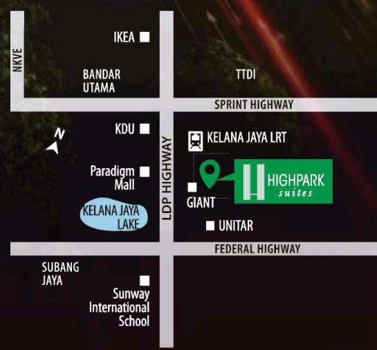 HighPark Suites Kelana Jaya Map Location