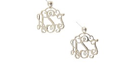 Monogrammned Filigree Earrings in Sterling Silver Small 