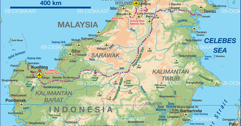 Карта борнео на русском языке