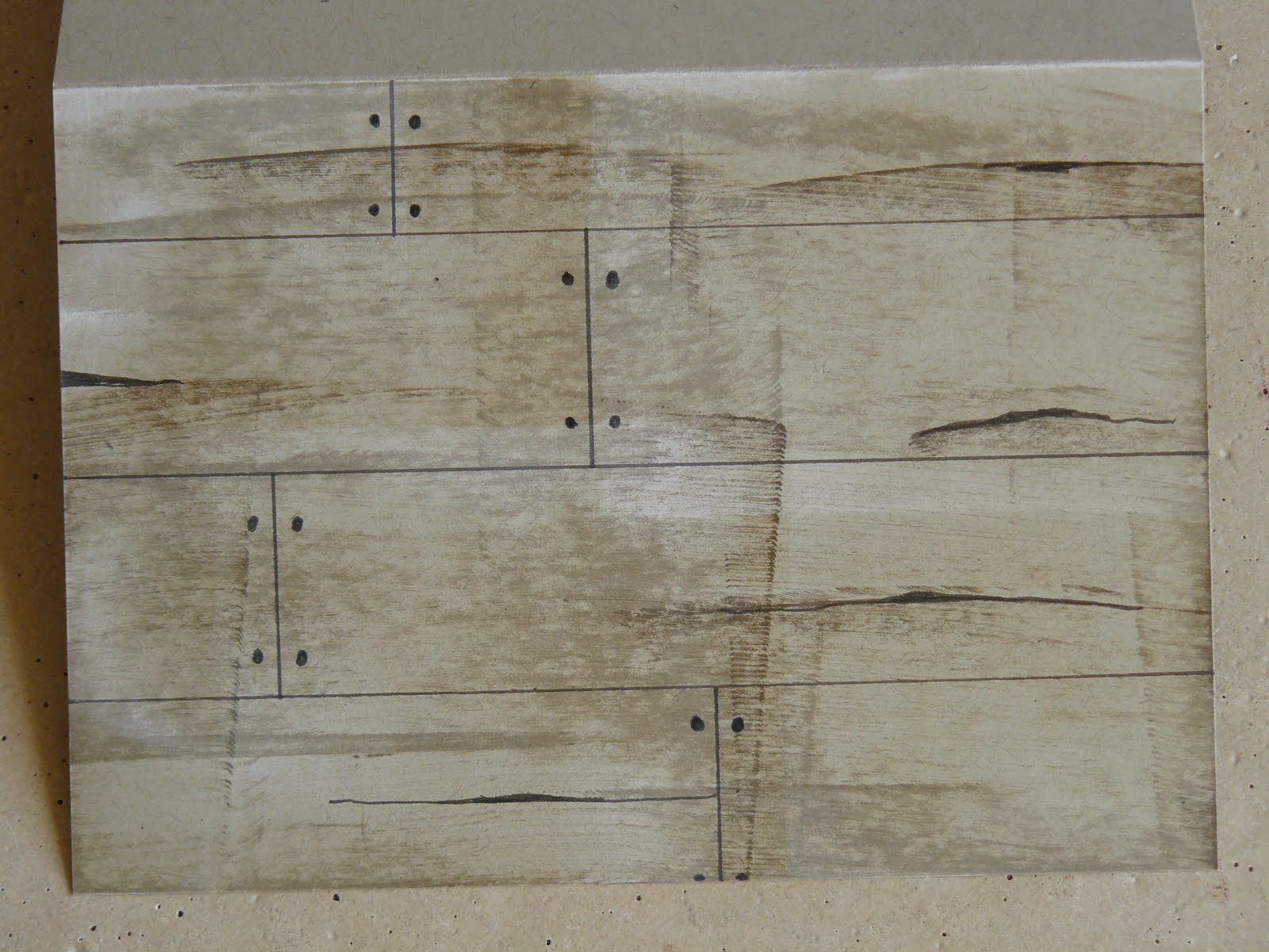 Stempelstunde: Karte in Holzoptik