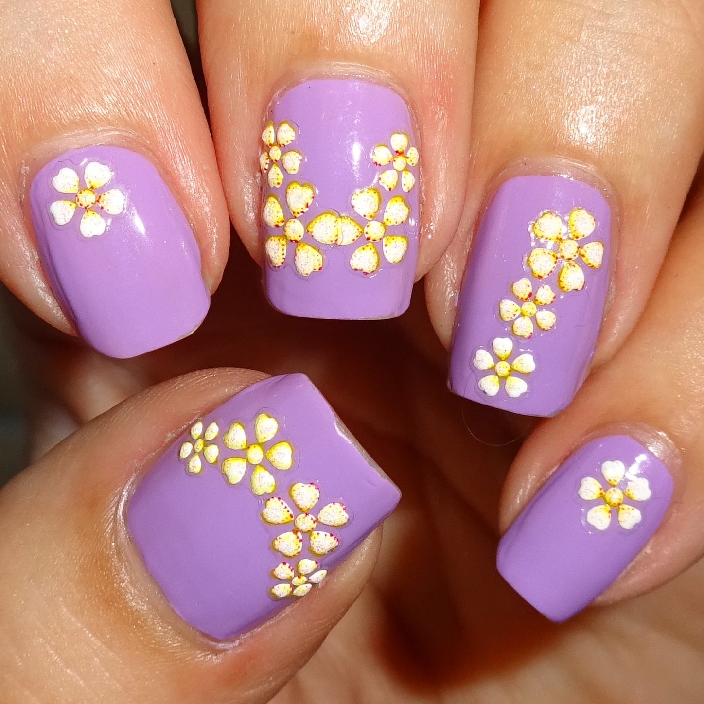 Purple Daisy Flower Glitter Stickers
