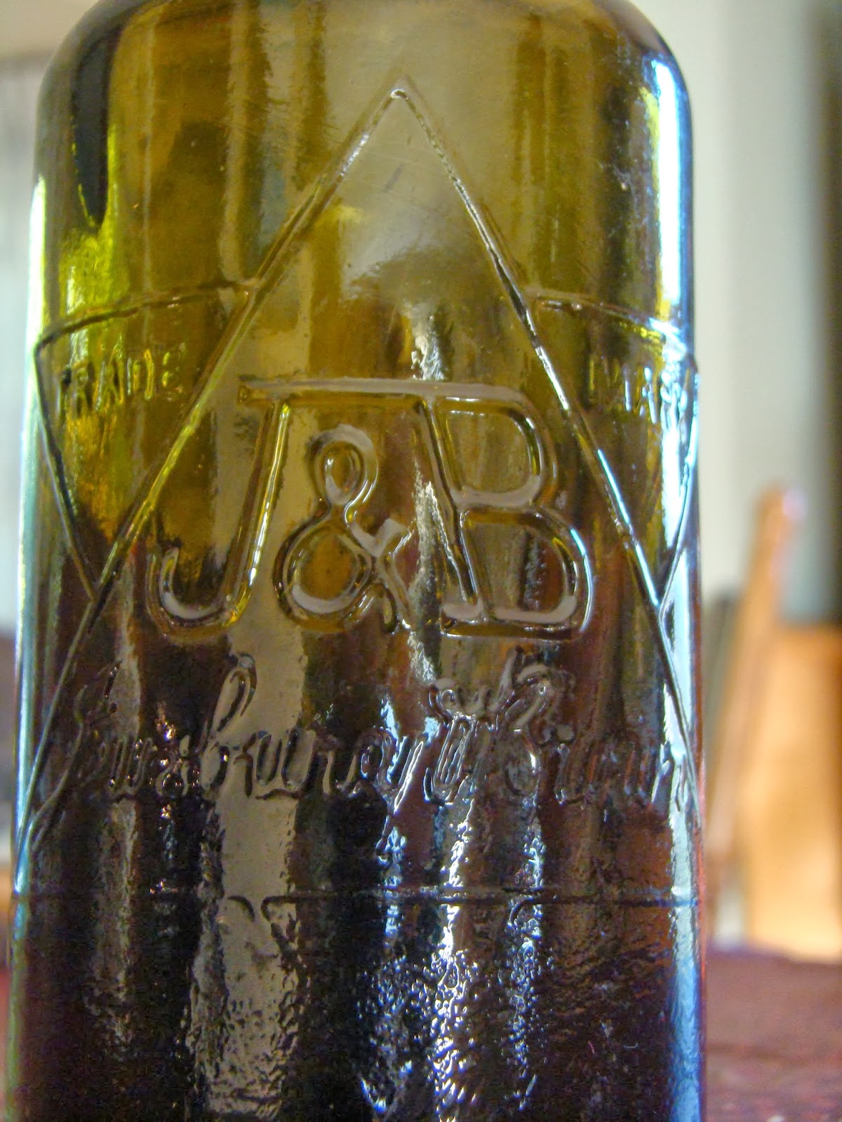 Dust Off The Bottle Jewsbury and Brown Green Glass Ginger Beer Bottle