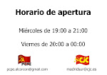 HORARIO DE APERTURA DEL LOCAL