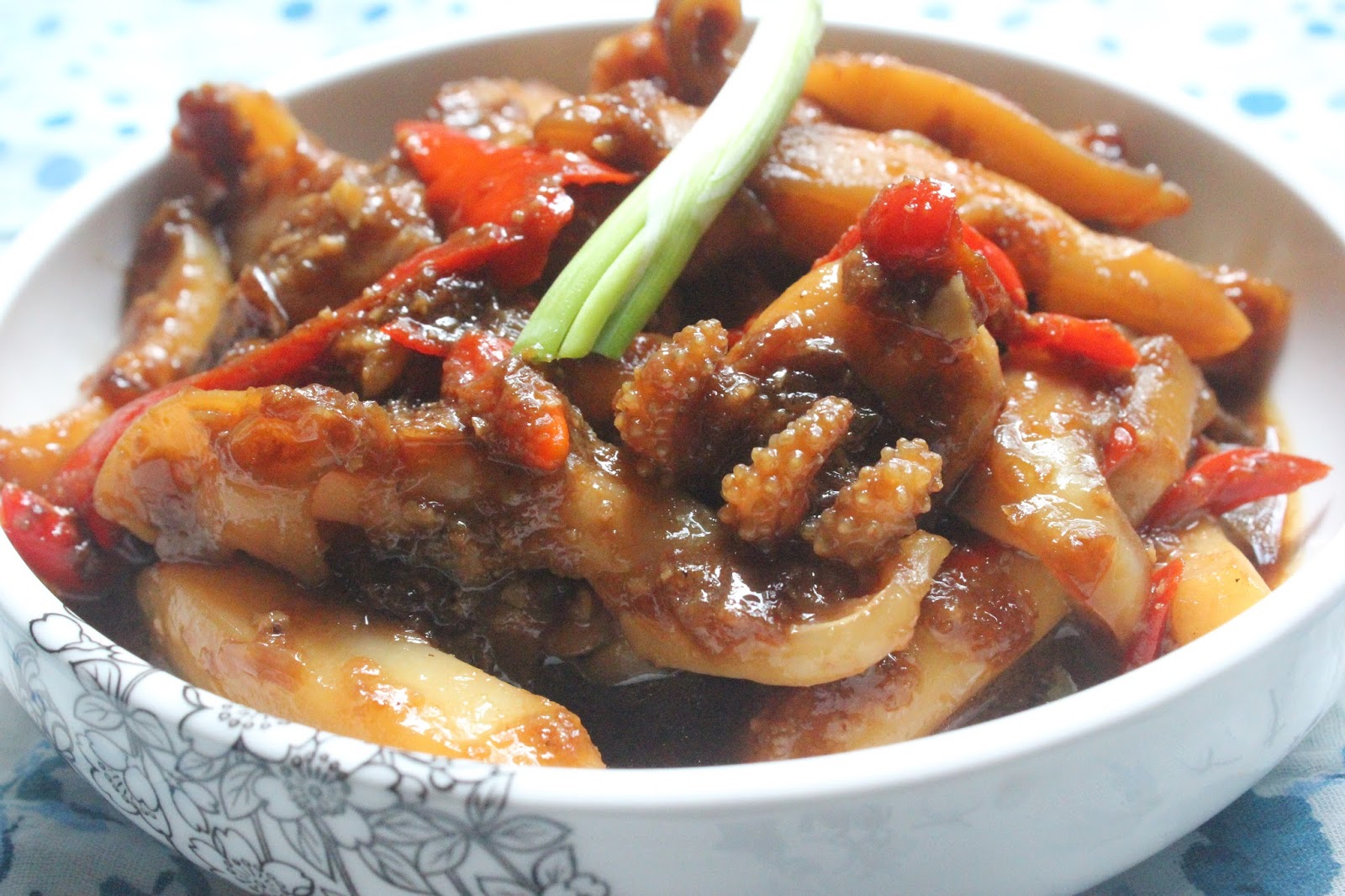 The Morning After STIR FRY SQUID IN KICAP MANIS