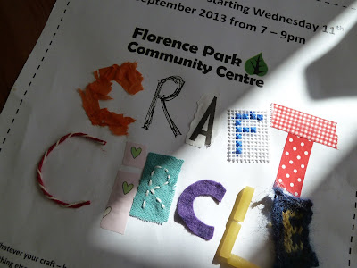 Making a poster for new craft circle at Florence Park Community Centre