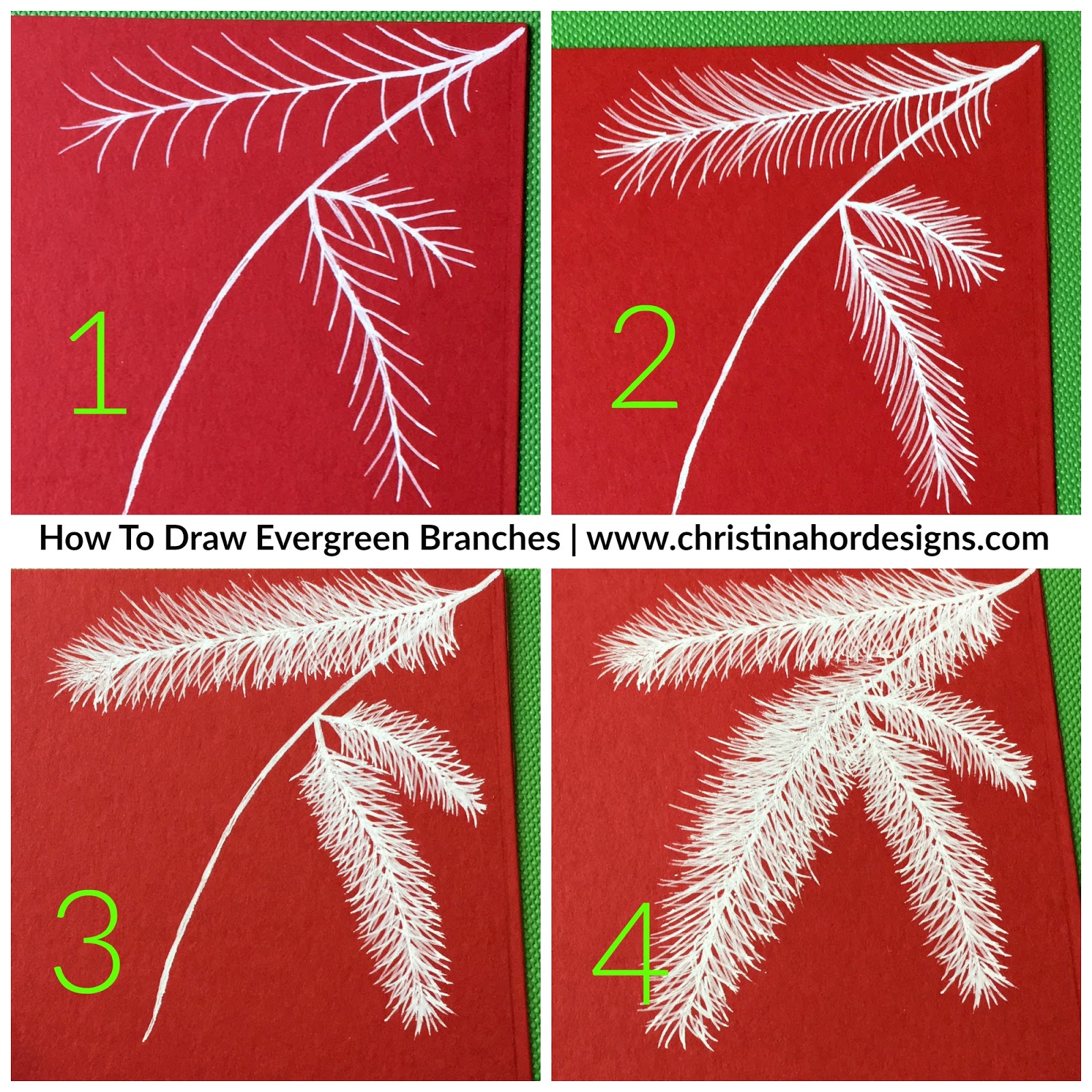 holiday cards 2016 christina hor designs how to draw evergreen