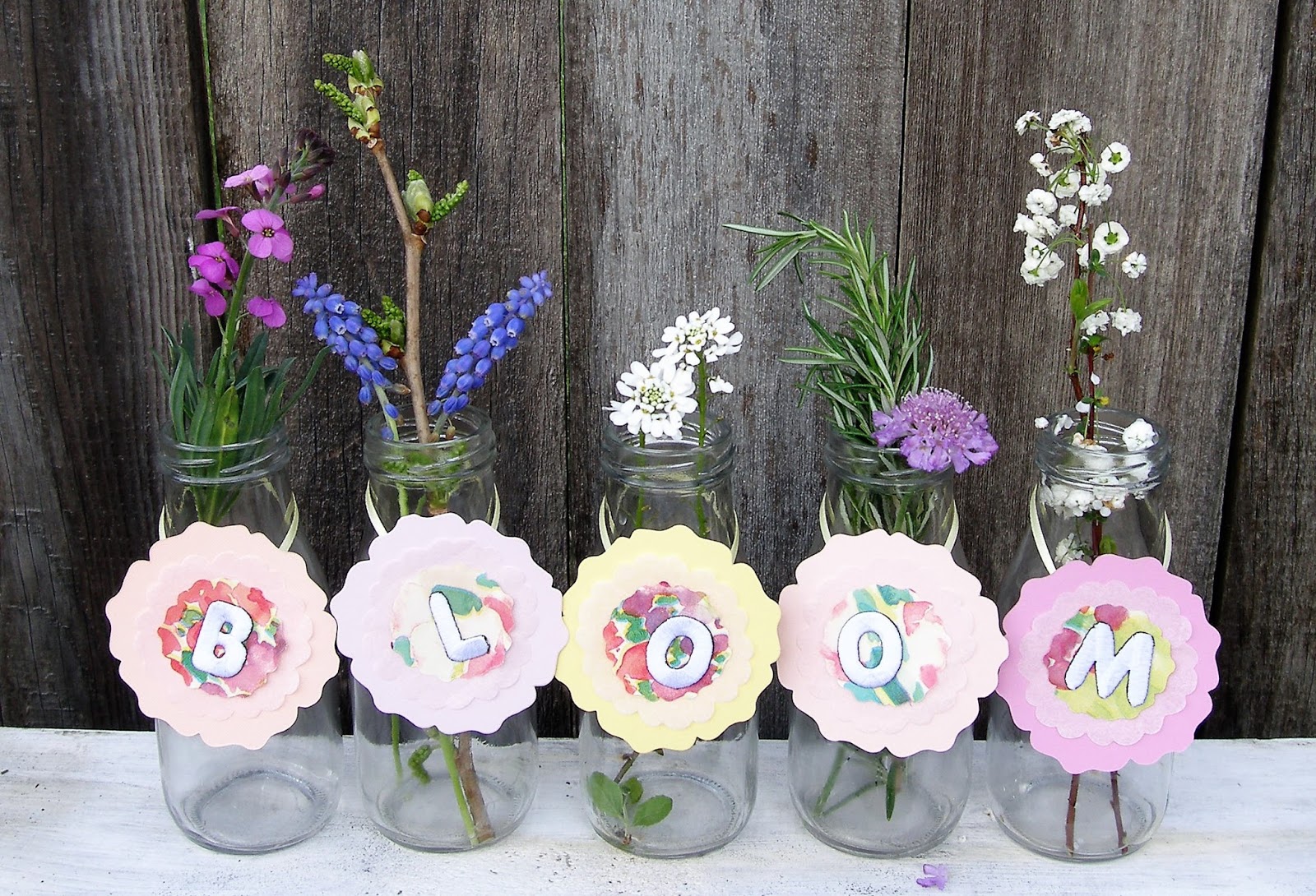 Creating with Joy Upcycle small bottles into vases for springtime blooms