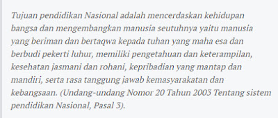 Cita-cita Pendidikan Nasional Indonesia
