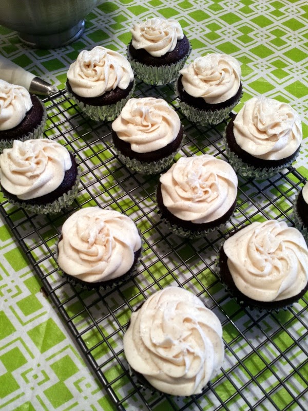 The Tiny Tyrant's Kitchen Chocolate RumChata Cupcakes