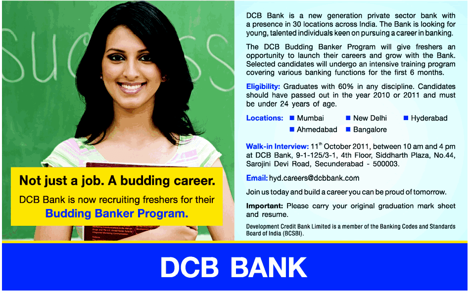 It jobs for freshers in banking sector