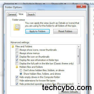 show hidden files windows 7 folder option