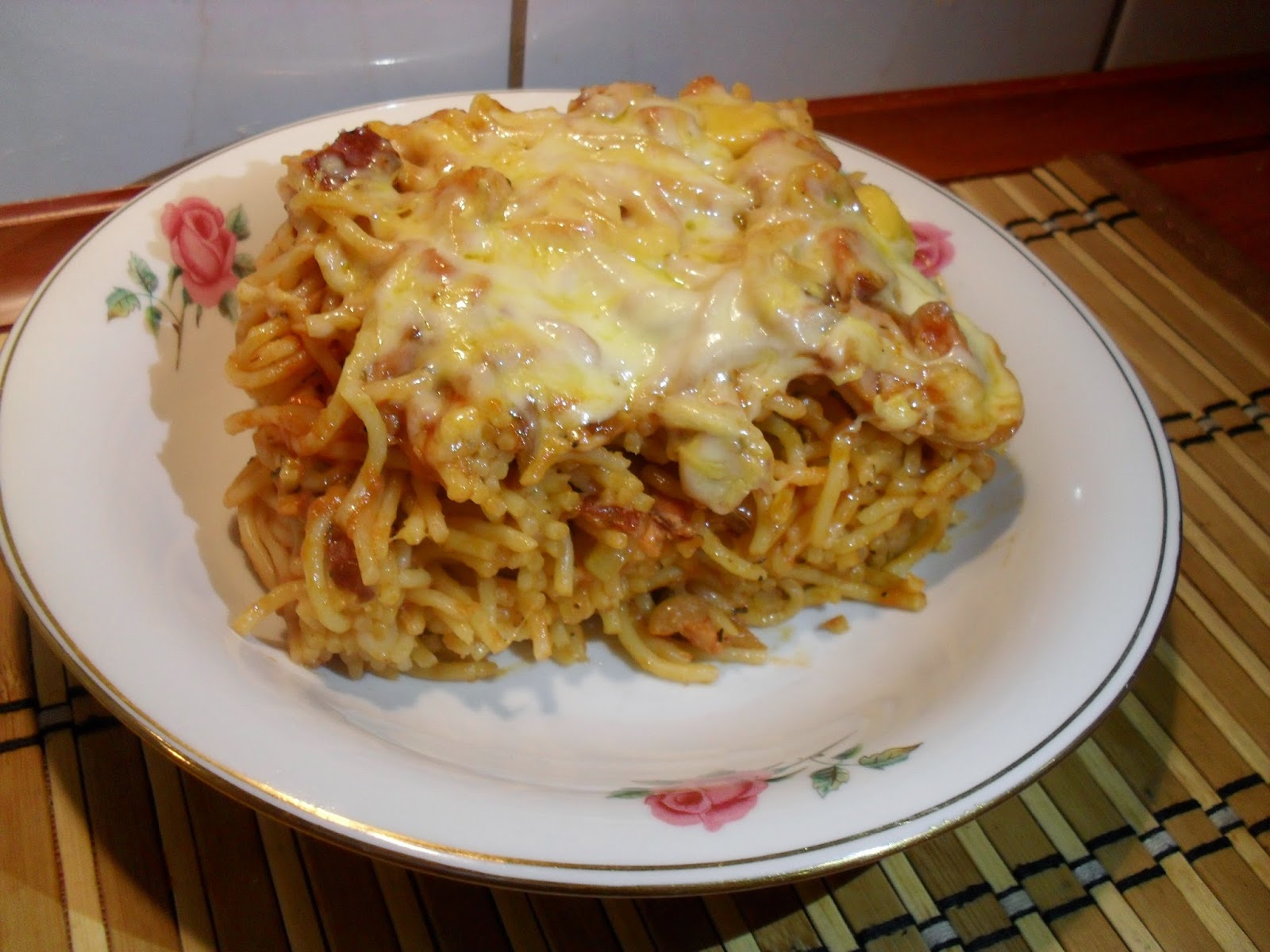 zapiekanka z makaronu spaghetti Lekcje w kuchni