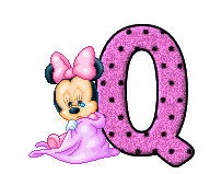 Alfabeto de Minnie bebé llorando Q.
