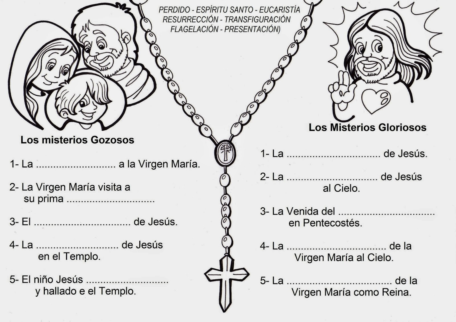 La Santidad como tarea. LOS MISTERIOS DEL SANTO ROSARIO PARA IMPRIMIR Y COLOREAR La Santidad como tarea. LOS MISTERIOS DEL SANTO ROSARIO PARA IMPRIMIR Y COLOREAR